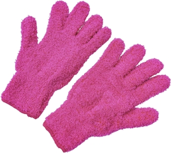 Dusting Gloves, Microfiber Coral Fleece Gloves, Water-Absorbent Gloves, 6 Pairs, Suitable for Home Or Car Use Rose6pairs