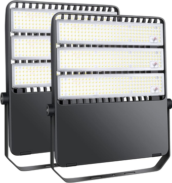 300W Flood Light Outdoor, 42000LM Stadium Lights, High Power LED Floodlights for Sports Field, Yard, House, Industrial Area, 5000K (2Pack)