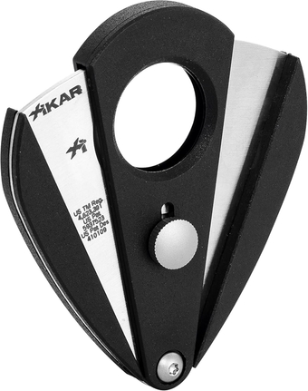 Xi2 Cigar Cutter - Precision Double Guillotine Cigar Snipper with 440 Stainless Steel Blades, Noir Finish | Rockwell C Rated 54 to 60 Ring Gauge Cigar Clipper - Ergonomic Teardrop Design