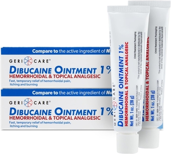 Dibucaine Hemorroid Ointment 1% Pain-Relief Hemorrhoid Cream |Hemorroidal & Topical Analgesic| Quick Relief from Burning & Itching | Fast-Acting External Hemorrhoid Treatment 1oz (2 Pack)