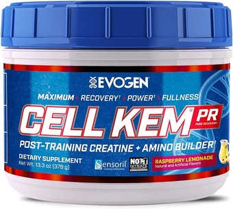 CellKEM PR Post Workout Powder, Essential Amino Acids, Creatine Nitrate, Sensoril Ashwagandha, Recovery | Raspberry Lemonade