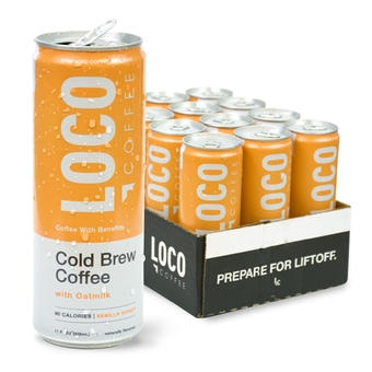 Coffee Oat Milk Latte Cold  Coffee [Vanilla Honey] 11 Ounce Can, 12 Count | Medium Roast, 180mg Caffeine | Gluten Free and Dairy Free | Low Sugar, Low Calorie Iced Coffee