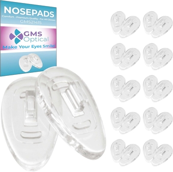 ® Soft Silicone Symmetrical Shape Eyeglass Nose Pads (15mm Push-in, 10 Pair)