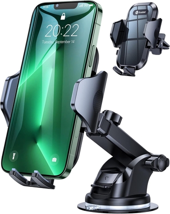 Phone Mount for Car, [Ultra Stable, Big Phones & Thick Case Friendly] Adjustable Long Arm Cell Phone Holder for Car Dashboard Windshield Vent Fit for iPhone 15 14 13 Pro Max Samsung S24 S23