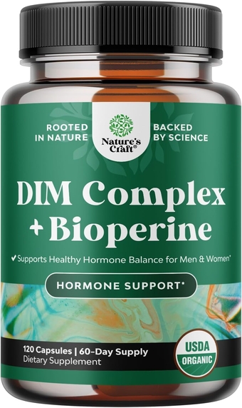 Extra Strength Diindolylmethane DIM Supplement - DIM Complex Men and Womens Hormone Balance Supplement with DIM SGS and Calcium D-Glucarate - Herbal DIM Supplement for Men and Women (60 SVG)