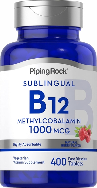 Vitamin B12 Sublingual | 1000 mcg | 400 Fast Dissolve Tablets | Methylcobalamin Supplement | Vegetarian, Non-GMO, Gluten Free