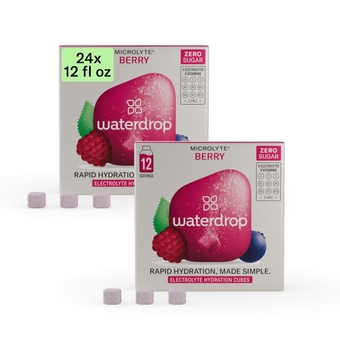 Microlyte BERRY, Electrolyte Hydration Tablets with 4 Electrolytes, 9 Vitamins, Zinc, Sugar free, Low Calories and Vegan Sportsdrink - 24 Cubes