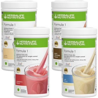 Formula 1 Nutritional Shake Mix - Pack of 4, 500g Each -  Shake -  Protein Powder -  Weight Loss Meal Replacement (Vanilla - Chocolate - Strawberry - Kulfi)