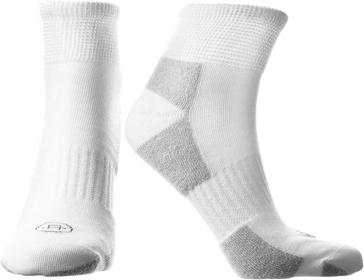 Diabetic Crew & Quarter Socks, Men's, Non-Binding, Half-Cushioned, & Seamless Toe, 2 Pairs, Large & X-Large
