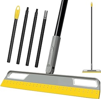 Multifunction Magic Broom, Silicone Floor Squeegee Broom with 59" Long Handle, Scraping Broom for Floor Bathroom Kitchen S...