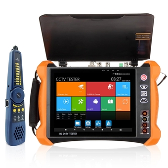 CCTV Tester 8K 32MP 12MP IP Camera Tester with Hi-POE Max 90W Power Output POE Camera Tester 4K TVI/CVI/AHD/SDI/CVBS All Features Cable Tester DMM OPM VFL TDR Network Tools HDMI I/O WiFi