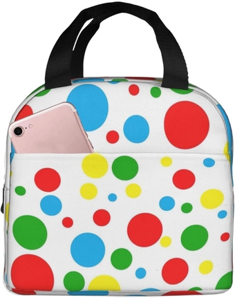 Colorful Polka Dots Reusable Insulated Lunch Bag Cooler Tote Box Meal Prep For Men & Women Work Picnic Or Travel