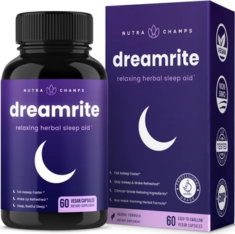 Sleep Aid | Herbal Sleeping Pill for Adults with Melatonin, Magnesium, Chamomile, Valerian | Non-Habit Forming Sleep Supplements | 60 Vegan Capsules