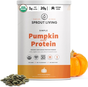 Simple Pumpkin Seed Protein Powder, 20 Grams Organic Plant Based Protein Powder Without Artificial Sweeteners, Non Dairy, Non-GMO, Vegan, Gluten Free, Keto Drink Mix (2 Pound)