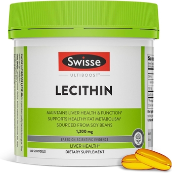 Soy Lecithin 1200mg Softgels Capsules | Maintains Liver Health and Function * | Supports Fat Metabolism * | Choline Lecithin Supplement 1200 mg | 180 Softgels
