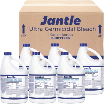 Bleach, Ultra Germicidal Bleach Cleaner, Disinfectant Bleach Liquid, Cleans and Removes Tough Stains, Bacteria, Organic Matter and More | 1 Gallon Bottle | Bulk Buy - 6 Bottles
