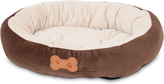 290206 Aspen Pet Oval Cuddler Pet Bed, 20" x 16", Chocolate Brown