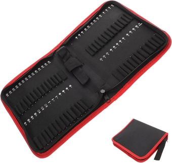 Wrench Organizer, Impact Driver Bit Case Empty, Drill Bit Storage Bag Zipper Bit Tool Pouch Cloth Bit Carrier Small Tool Carrying Case for Driver Drill Bit Zipper Pouch