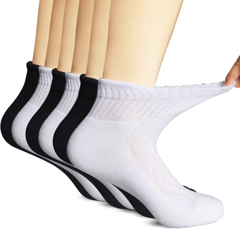 Diabetic Socks for Men Women 6 Pairs,Non-Binding Top Extra Wide Ankle/Crew Socks, for Edema Circulator 9-11 10-13 13-15