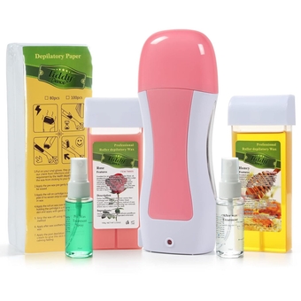 Roll on Wax Kit Wax Kit for Sensitive Skin Hair Removal Waxing Kit Wax Roller Kit for Women and Men Roll on Waxing Kit for Legs Arms Back Chest Bikini Area