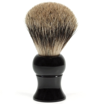 Genuine 100% Pure Badger Shaving Brush with Black Handle for Personal and Professional Shaving