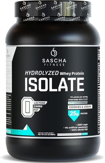 Hydrolyzed Whey Protein Isolate,100% Grass-Fed (2 Pounds, Cookies & Cream)