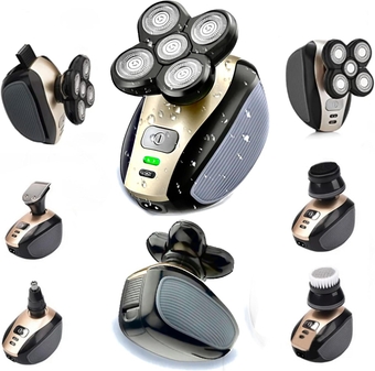 Electric Head Shaver Bald Head Shaver Head Shaver for Bald Men Waterproof Cordless Trimmer for Nose Ear Face Body Wet Dry Men's Rotary Razor Bald Shaver USB