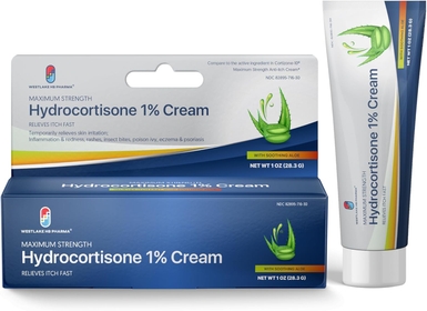 Maximum Strength Anti-Itch Cream with Soothing Aloe, Hydrocortisone 1% Cream, Itch Relief for Bug Bites, Eczema, Psoriasis, Poison Ivy, Oak and Sumac, 1 oz (Pack of 2)