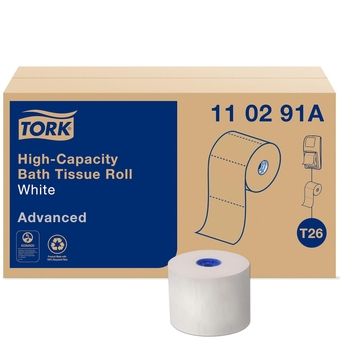 High-Capacity Toilet Paper Roll White T26, Advanced, 1-Ply, 36 x 2000 sheets, 110291A