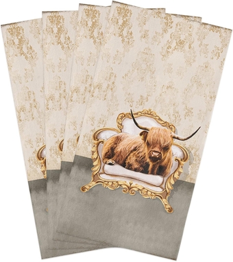 Hand Towels Pack of 4, Cattle Sitting on The Sofa Kitchen Towels, Absorbent Quick Drying Microfiber Cleaning Cloth, 18x28Inch Dish Towels for Cleaning, Drying Dishes