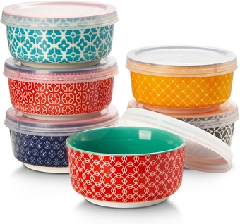 Dipping Bowls with Lids, Ceramic Condiment Sauce Cups, 4.7 oz Dipping Sauce Bowls/Dishes for Charcuterie, Condiment, Tomato Sauce, Soy, BBQ and other Party Supplies, Kitchen Decor, Set of 6