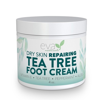 Tea Tree Foot Cream - Soothing Foot Cream for Dry Cracked Feet With Tea Tree Oil, Peppermint, Menthol and Spearmint - Eliminate Odor - Intense Moisturizing Foot Cream For Dry Cracked Heels (4oz)