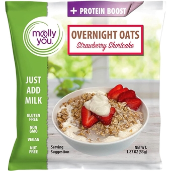 And You Strawberry Shortcake Overnight Oats (Pack of 6) - Healthy Natural Source Of Protein Oatmeal Breakfast, A Vegan Friendly, High Source of Fiber, Healthy Breakfast Option - Non- GMO, Gluten-Free