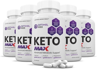 (5 Pack) Optimal Keto Max 1200MG Pills Includes Apple Cider Vinegar goBHB Strong Exogenous Ketones Advanced Ketogenic Supplement Ketosis Support for Men Women 300 Capsules