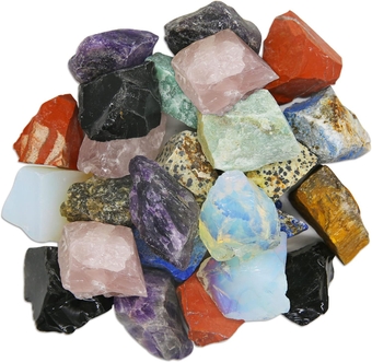 2.5LB Raw Crystals, Gemstone Mix of 10 Varieties - Tiger's Eye, Amethyst, Opal and Quartz etc., Rough Gemstones for Tumbling, Cutting, Lapidary, Polishing, Crytsal Healing, Wire Wrapping, Decoration