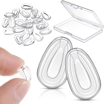 30 Pairs Eyeglass Nose Pads Silicone Nose Pad Replacement for Sunglasses Glasses Frame, Anti Slip Nose Pads Soft Transparent Nose Cushion, 0.45 x 0.27 x 0.07 Inch (Transparent)