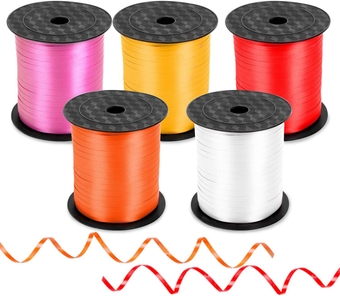 Curling Ribbon,1250 Yards Crimped Curling Ribbon Metallic Balloon Ribbon Curling Ribbon Shiny Wrapping Ribbon for Wedding, Birthday Party,Baby Shower,5 Pack (Mixed Color 2)