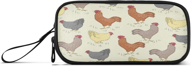 Chicken Pencil Case Large Capacity Pencil Pouch Rooster Cute Storage Pouch Desk Organizer Stationery Makeup Bag Marker Big Pen Case for Teen Boy Girl School Student