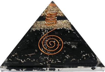 Large Orgone Pyramid | Shungite Pyramid Crystal | Coil Orgonite Pyramid | Organ Pyramids Positive Energy Healing