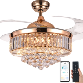 BAYSQUIRREL Smart Ceiling Fan with Lights, Flush Mount Ceiling Fan Works with APP/Alexa/Google Assistant/Siri Shortcuts, Low Profile Ceiling Fan with Speaker, Dimmable LED RGB Light 6 Speed 42in