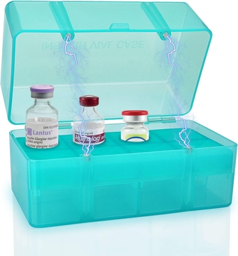 8-Slot Diabetic Insulin Vial Storage for Fridge, 10ML Injection Vial Holder Case - Meeting Your Insulin Storage Needs (Green)