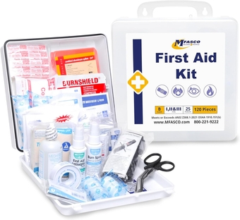 Class B First Aid Kit: Comprehensive Office, Business, Workshop, and Home Essential - OSHA & ANSI 2021 Compliant, Ideal for Professionals, Contractors, and Classrooms - in Durable Plastic Box