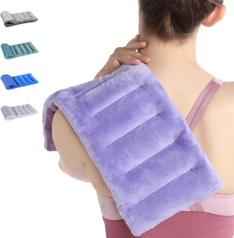 SuzziPad Microwave Heating Pad for Pain Relief, 7x18 Microwavable Heating Pads for Cramps, Muscle Ache, Joints, Neck Shoulder, Bean Bag Moist Heat Pack, Warm Compress, Purple