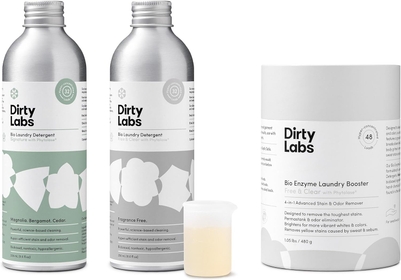 | Clean Cleaning Bundle | Signature Detergent (32 Loads), Free & Clear Detergent (32 Loads), and Booster (48 Loads) | High Efficiency & Standard Machine Washing | Nontoxic, Biodegradable