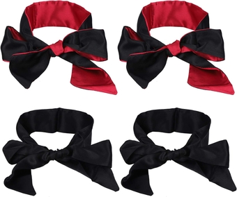 4Pcs Silk Cloth Eye Cover Sleeping Eyeshade Blindfold Tie Sleep Eye Mask Sleeping Mask Soft Eye Cover Eyeshade for Valentine's Gift 150cm