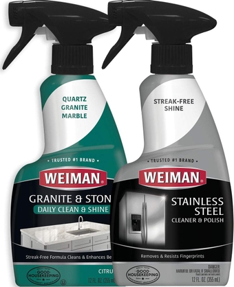 Stainless Steel & Granite Cleaner - 12 Ounce - for Countertop and Appliance Protect from Fingerprints Granite Cleaner and Polish - Enhance The Natural Beauty of Your Stone Surface - 12 Ounce
