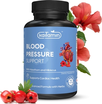 Blood Pressure Support Supplement with Garlic, Hibiscus, and Hawthorn - Supports Cardiac Health and Circulation, Healthy Heart-Supporting Herbs and Vitamins- 3 Months Supply