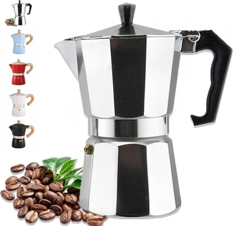3 Cup 150ML 5oz Aluminum Espresso Stovetop Coffeemaker Percolator Italian Coffee Maker Moka Express Classic Cafe Maker for Italian and Cuban Café Brewing, Greca Coffee Maker, Cafeteras
