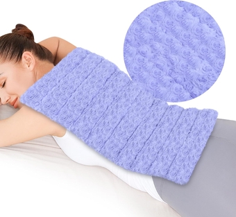 Extra Large Heating Pad Microwavable for Back Pain Relief with Moist Heat, Microwave Heated Wrap for Full Back, Neck Shoulder, Muscle Cramps, Rose Velvet XXL Rice Bean Bag, Gift