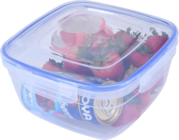Large Plastic Food Storage Container with airtight Lid for Pantry, Fridge- 10 Cup, 80 Oz- BPA Free, Leakproof Sealed Container- Microwave, Dishwasher and Freezer Safe (2.5 Quart)